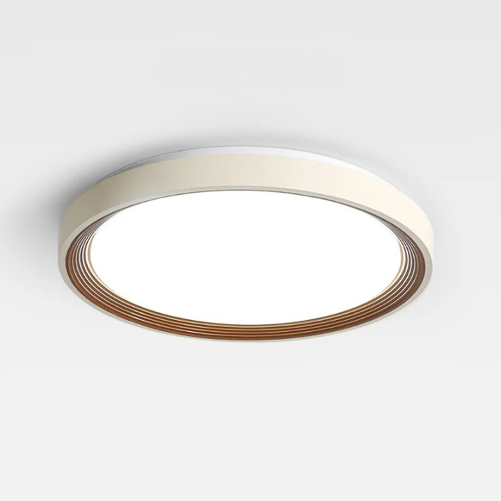 Plafonnier LED Design Bois – Rond Ø50cm, Dimmable