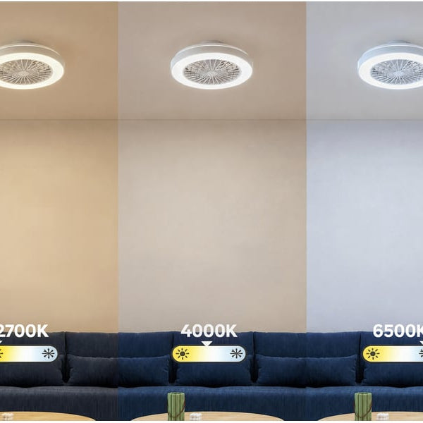 Plafonnier ventilateur LED compact & lumière réglable