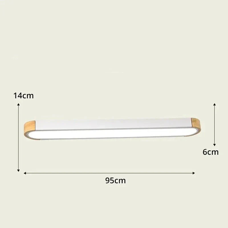 Plafonnier long bois