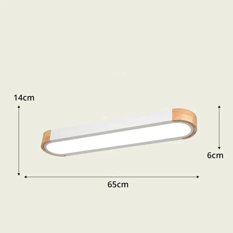 Plafonnier long bois