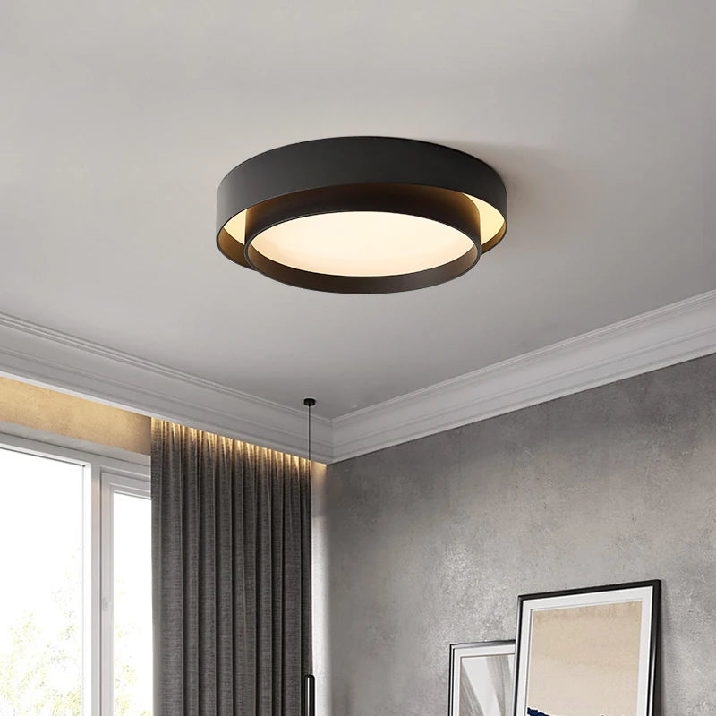 Plafonnier LED Rond – Blanc ou Noir, Ø40 à Ø60cm, Dimmable