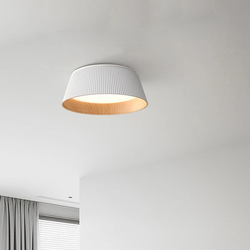 Plafonnier Bois Design Contemporain, Blanc ou Noir