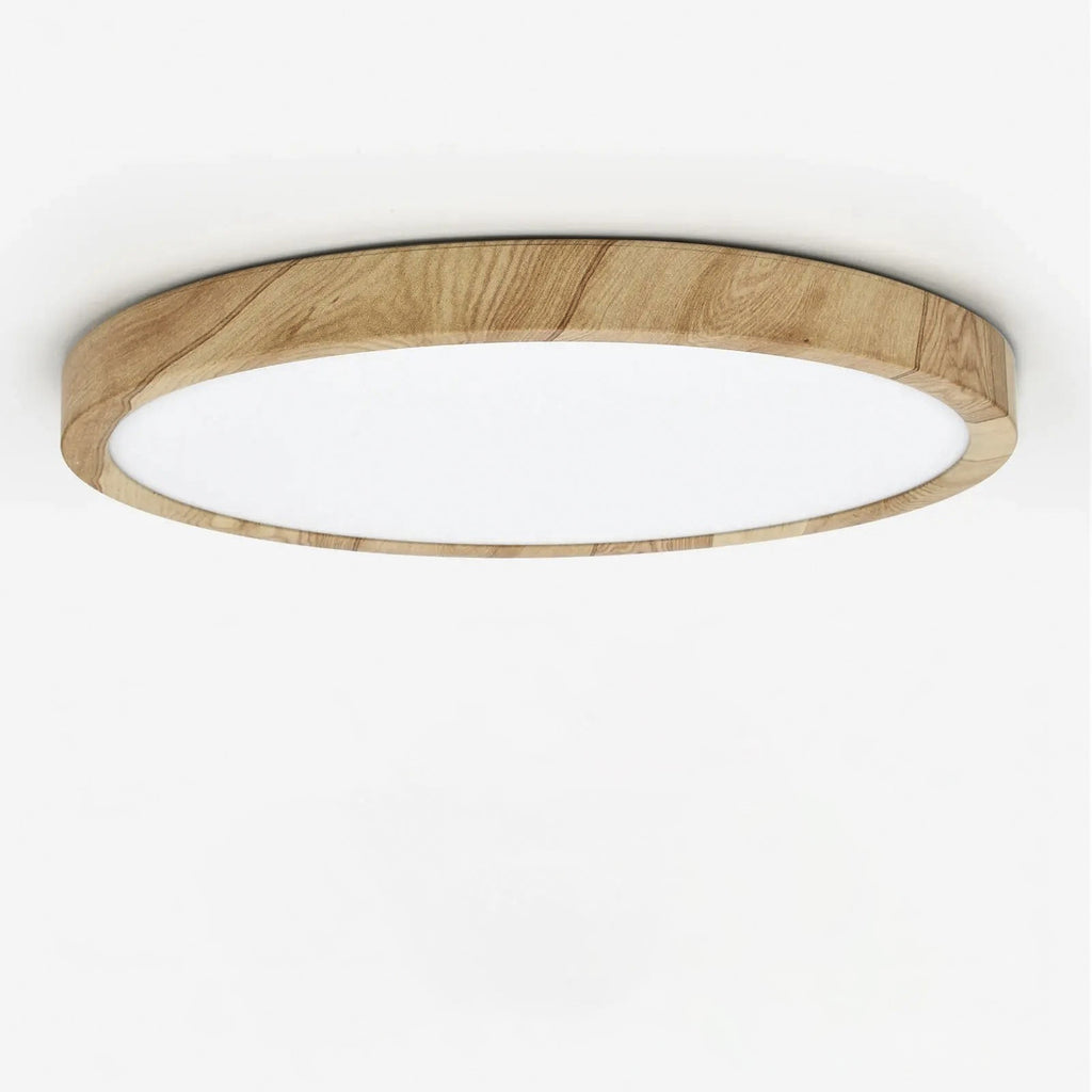 Plafonnier LED Ultra-Plat en Bois, 5 Tailles