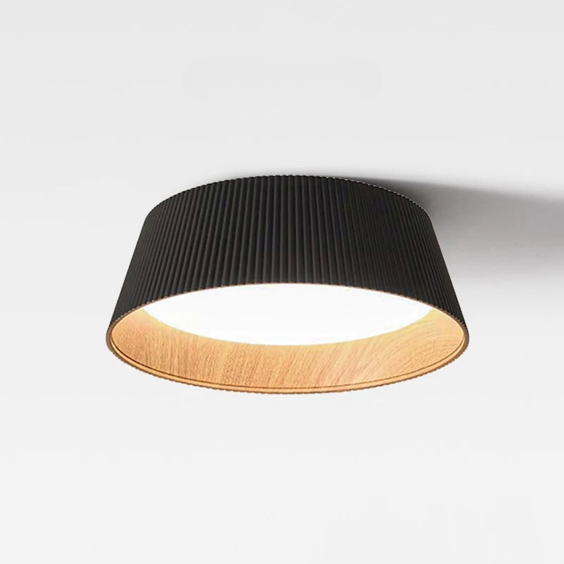 Plafonnier Bois Design Contemporain, Blanc ou Noir