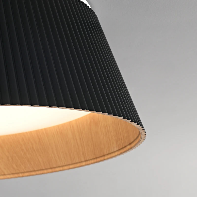 Plafonnier Bois Design Contemporain, Blanc ou Noir