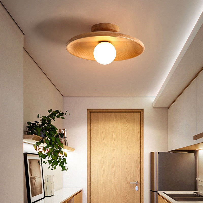 Plafonnier salle de bain bois
