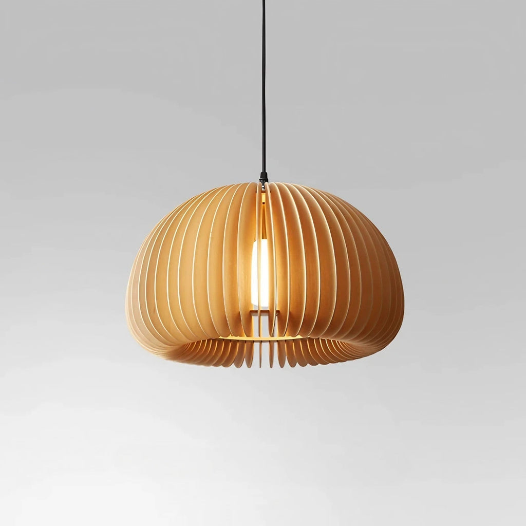 Plafonnier Bois Scandinave – Dôme Lamelles