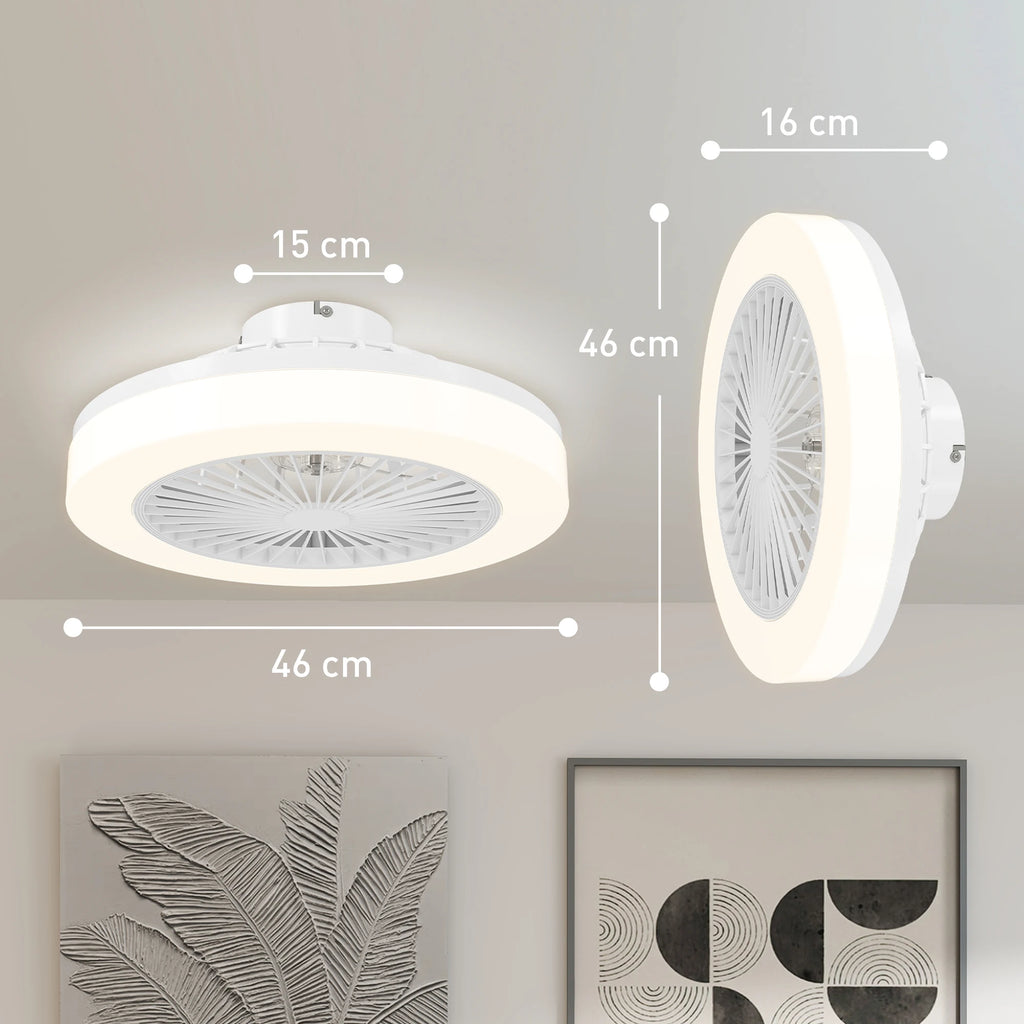 Plafonnier ventilateur LED compact & lumière réglable