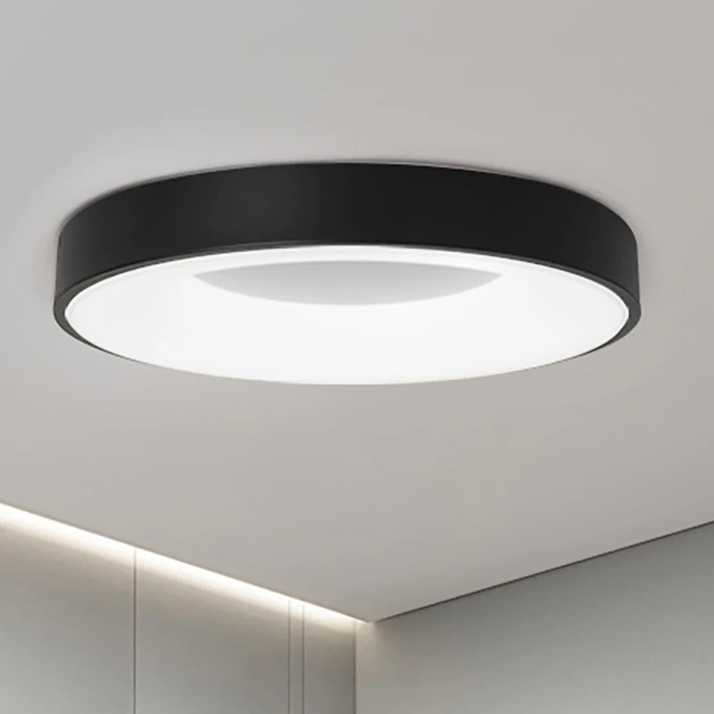 Plafonnier LED Rond Minimaliste – Cadre Métal, 3 Tailles