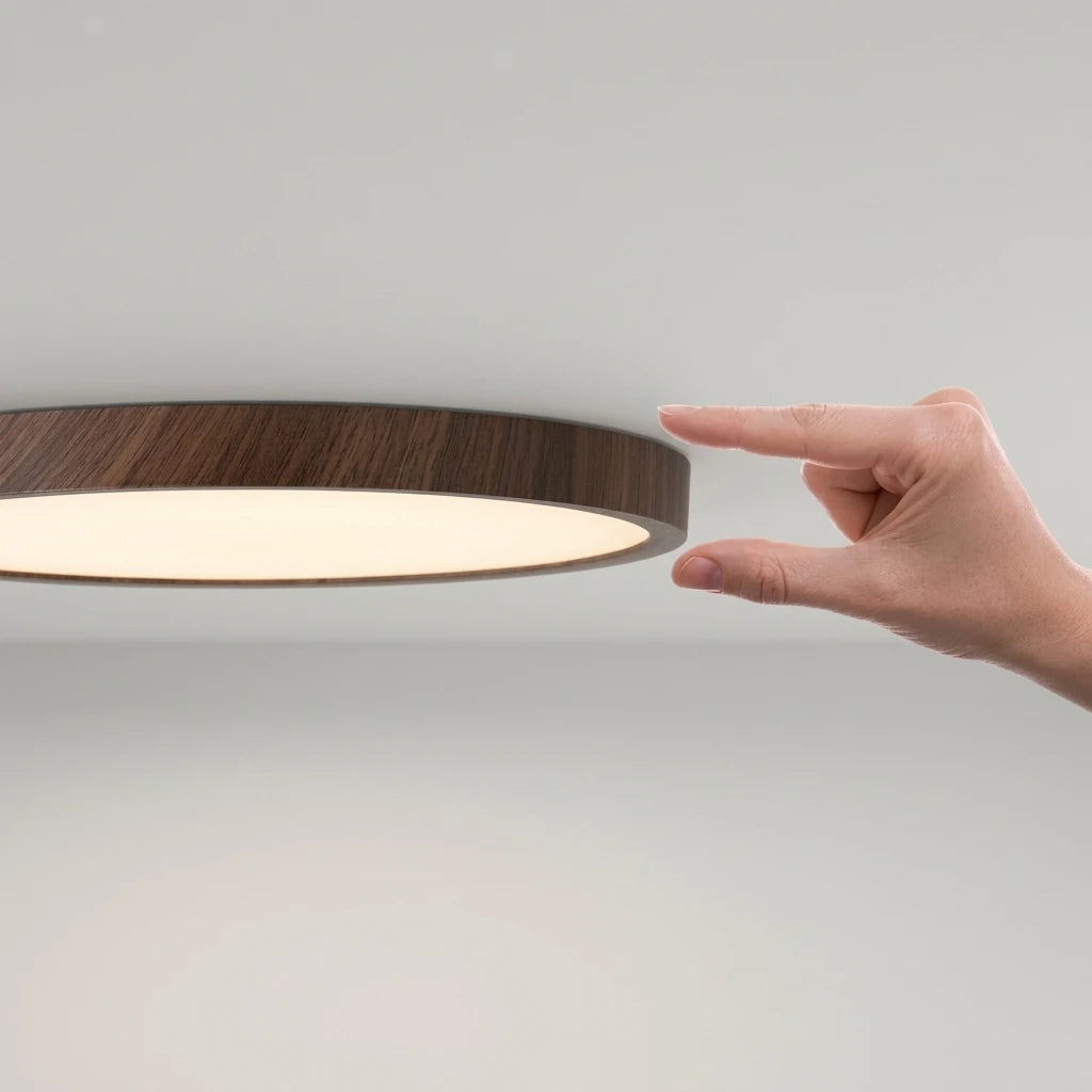 Plafonnier Bois LED Rond ultra-fin – épaisseur 2.5cm
