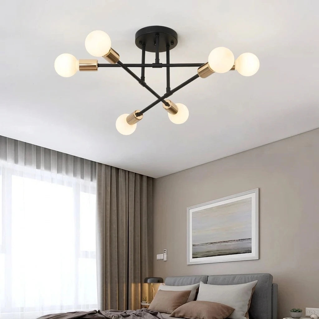 Plafonnier Design Sputnik – mise en situation chambre Image
