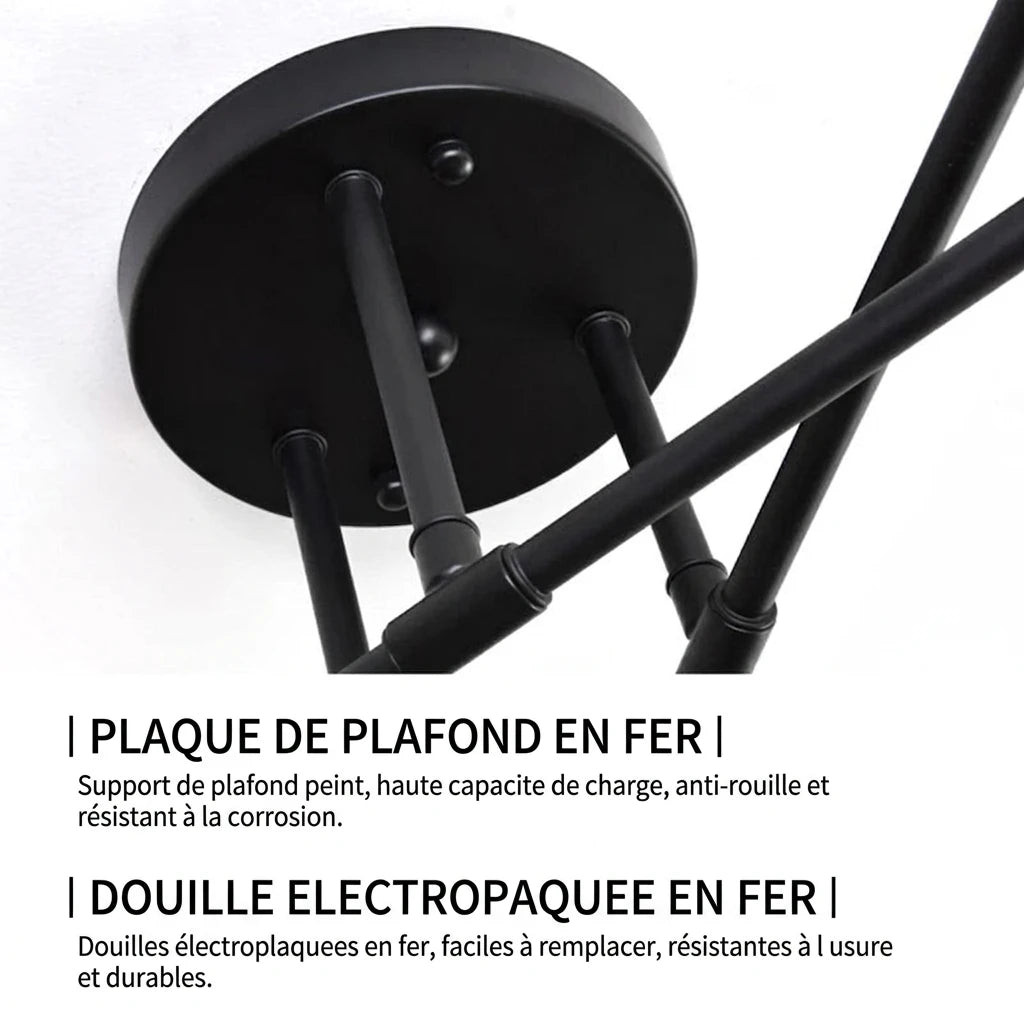 Plafonnier Design Sputnik – plaque de plafond en fer
