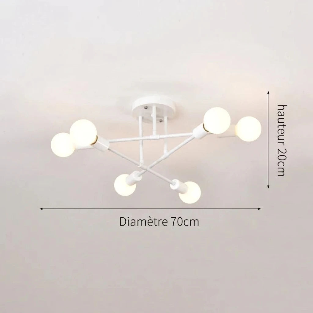 Plafonnier Design Sputnik – coloris Blanc, dimensions