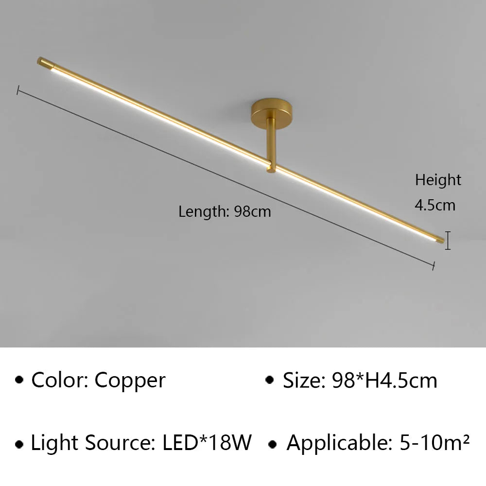 Plafonnier LED linéaire 98cm – dimensions L98×H4.5cm