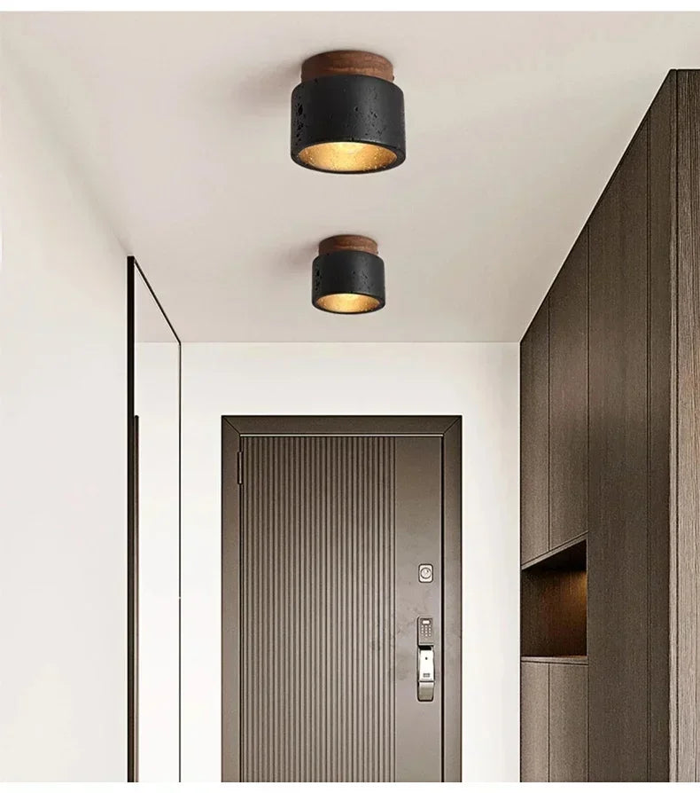 Plafonnier Wabi-Sabi – salon contemporain ambiance