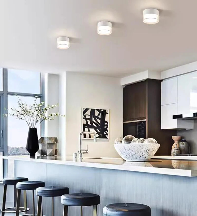 Spot LED Saillie Blanc – cuisine ouverte design