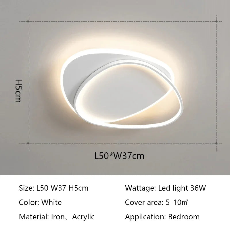 Plafonnier LED ovale Blanc 50×37cm – 36W, pour 5-10m²
