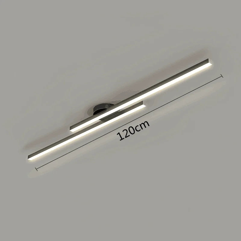 Plafonnier LED aluminium long 120cm – L120×l12×H4cm