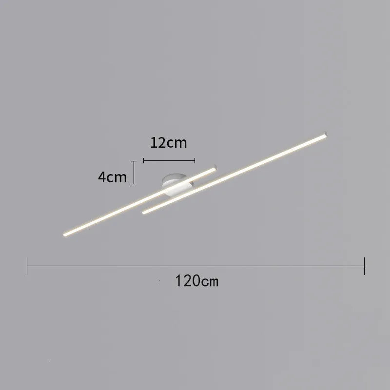 Plafonnier LED aluminium long 120cm – dimensions et schéma