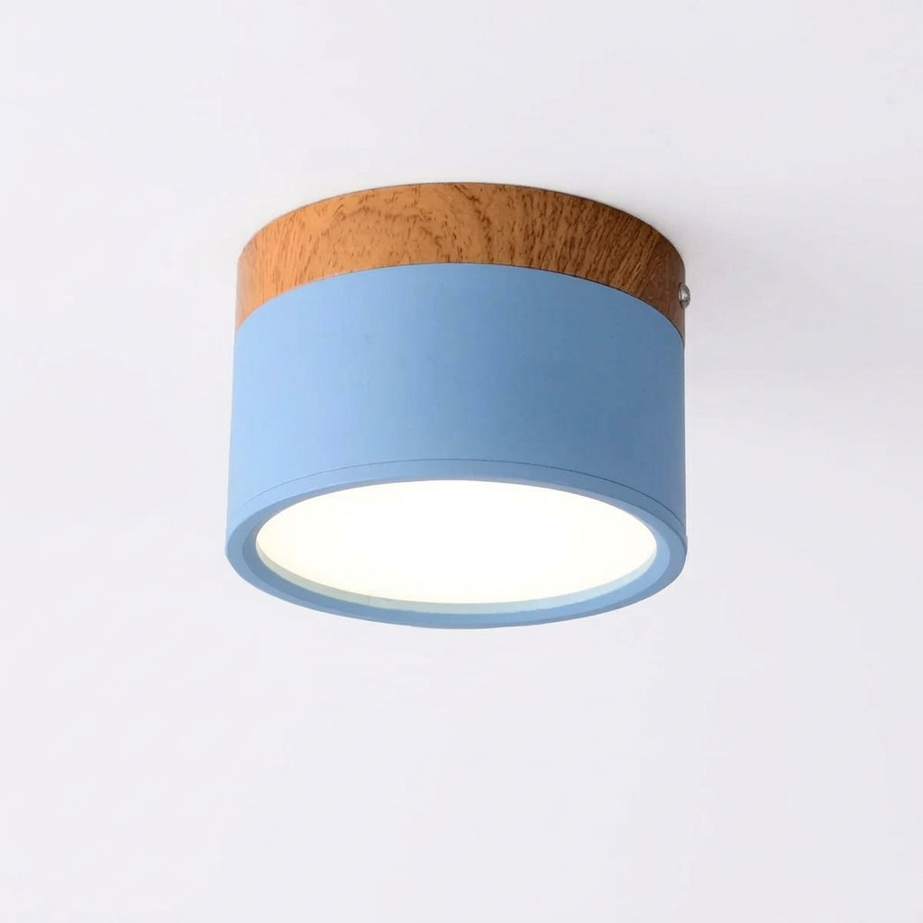 Spot LED bois nordique couleur bleu