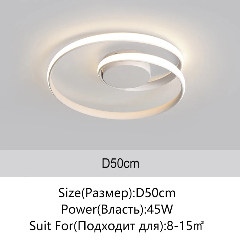 Plafonnier LED moderne rond Ø60cm doré – dimensions 58W