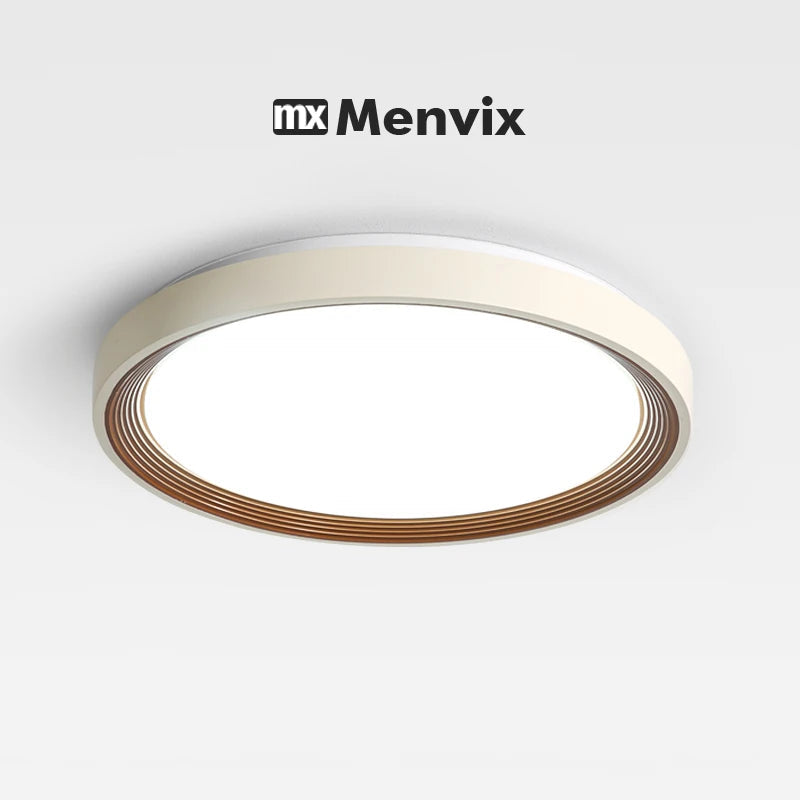 Plafonnier LED bois – ambiance salon moderne Image
