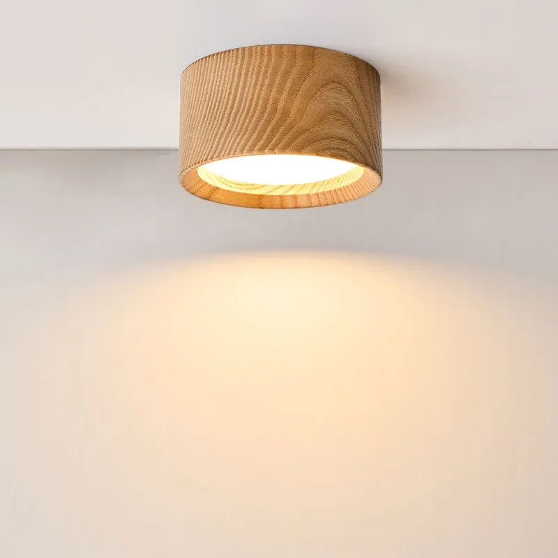 Spot LED bois massif GX53 – vue principale lumière chaude Image