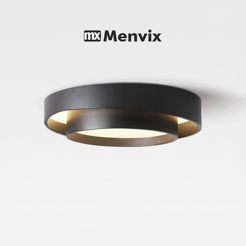 Plafonnier LED rond blanc – ambiance salon moderne Image