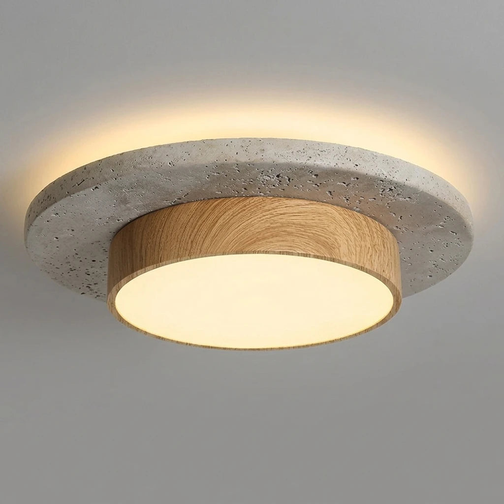 Plafonnier LED Naturel Pierre & Bois Wabi Sabi – vue hero