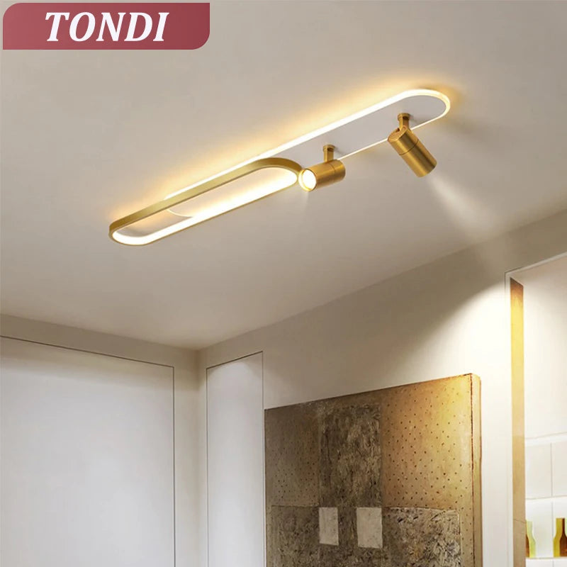 Plafonnier LED linéaire spots orientables blanc – ambiance salon Image