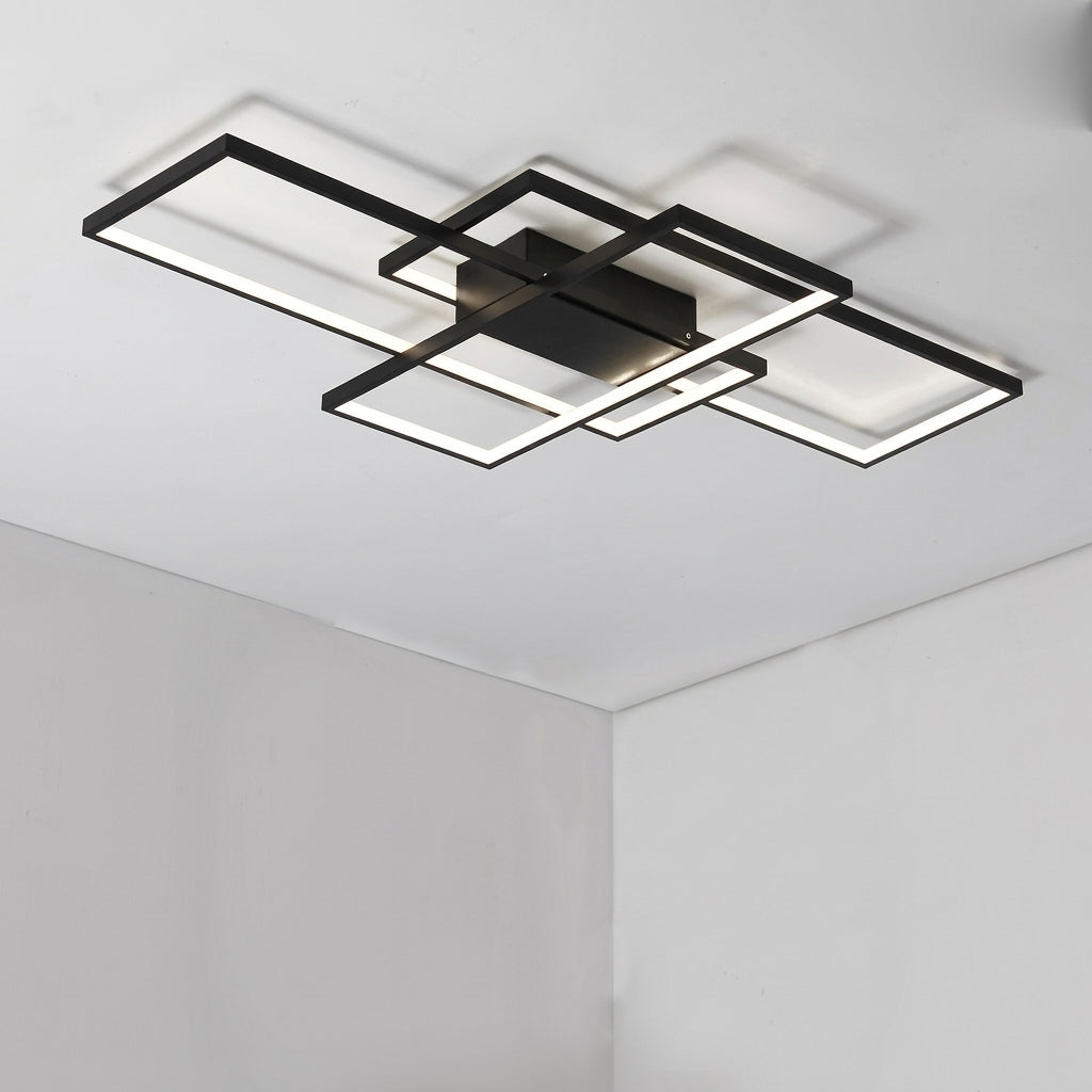 Plafonnier design aluminium blanc – salon moderne Image