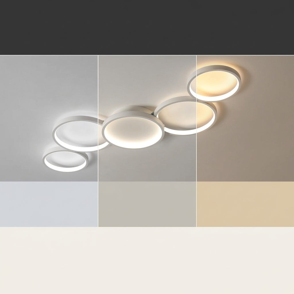 Plafonnier LED 7 Anneaux – réglage température couleur 3000K 4000K 6000K Image