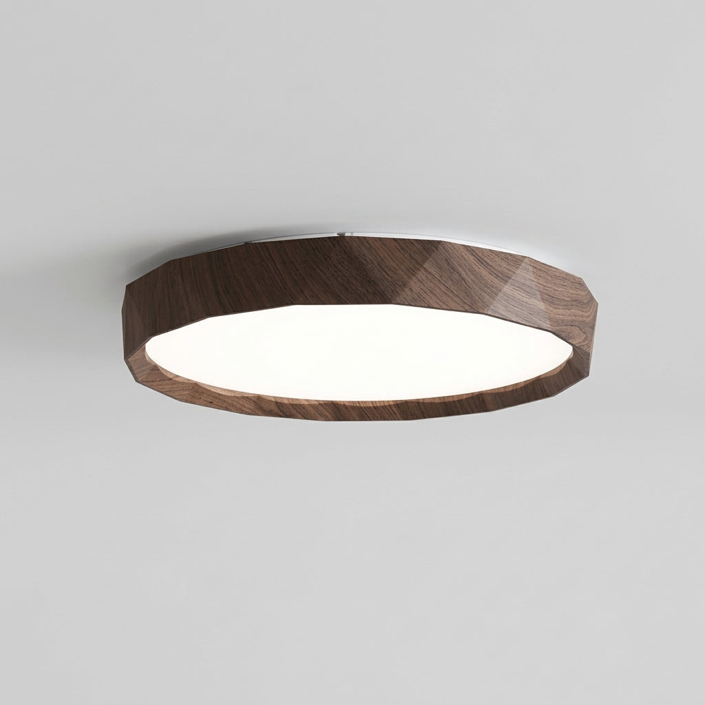 Plafonnier LED Anneau Bois – chambre nordique lumière douce