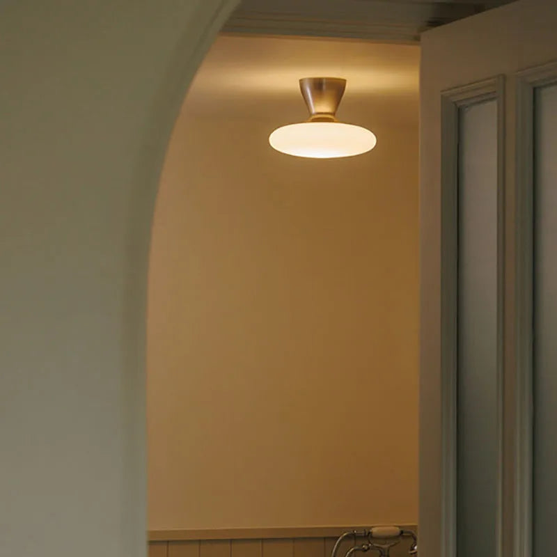 Plafonnier verre métal argenté – chambre élégante