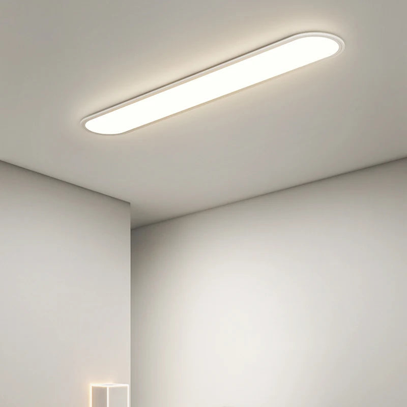 Plafonnier LED ultra-fin couloir – vue d'ensemble salon