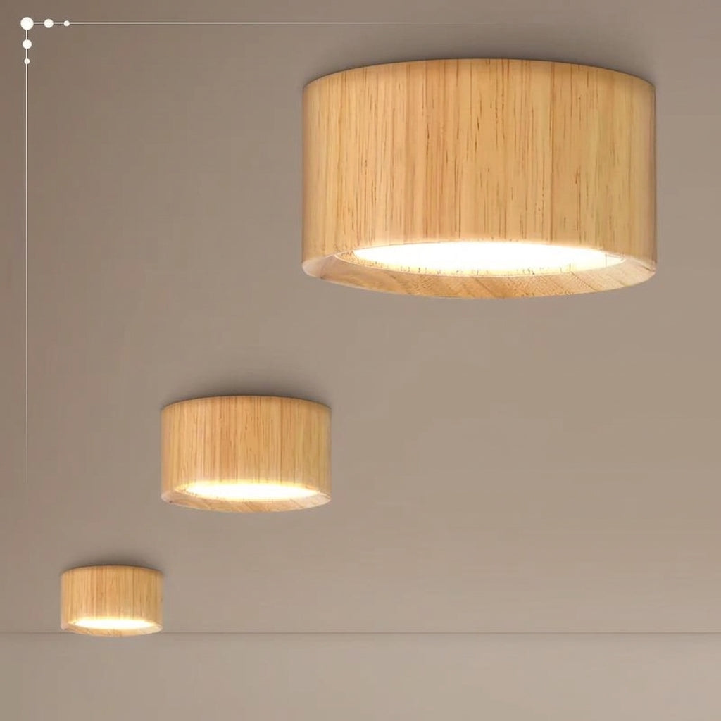 Spot LED bois GX53 – 3 tailles comparées au plafond