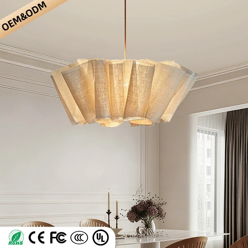 Lustre Wabi Sabi fibre végétale – salle à manger lumineuse Image