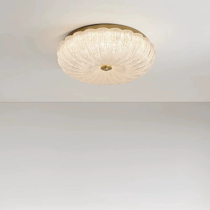 Plafonnier LED Fleur Cristal – vue studio plafond gris Image