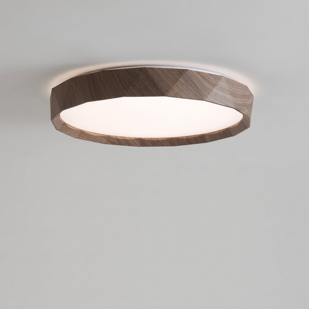 Plafonnier LED Anneau Bois – salon contemporain bois naturel