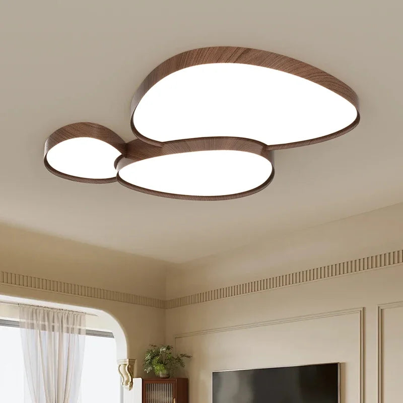 Plafonnier Nuage Bois – chambre lumière douce chêne
