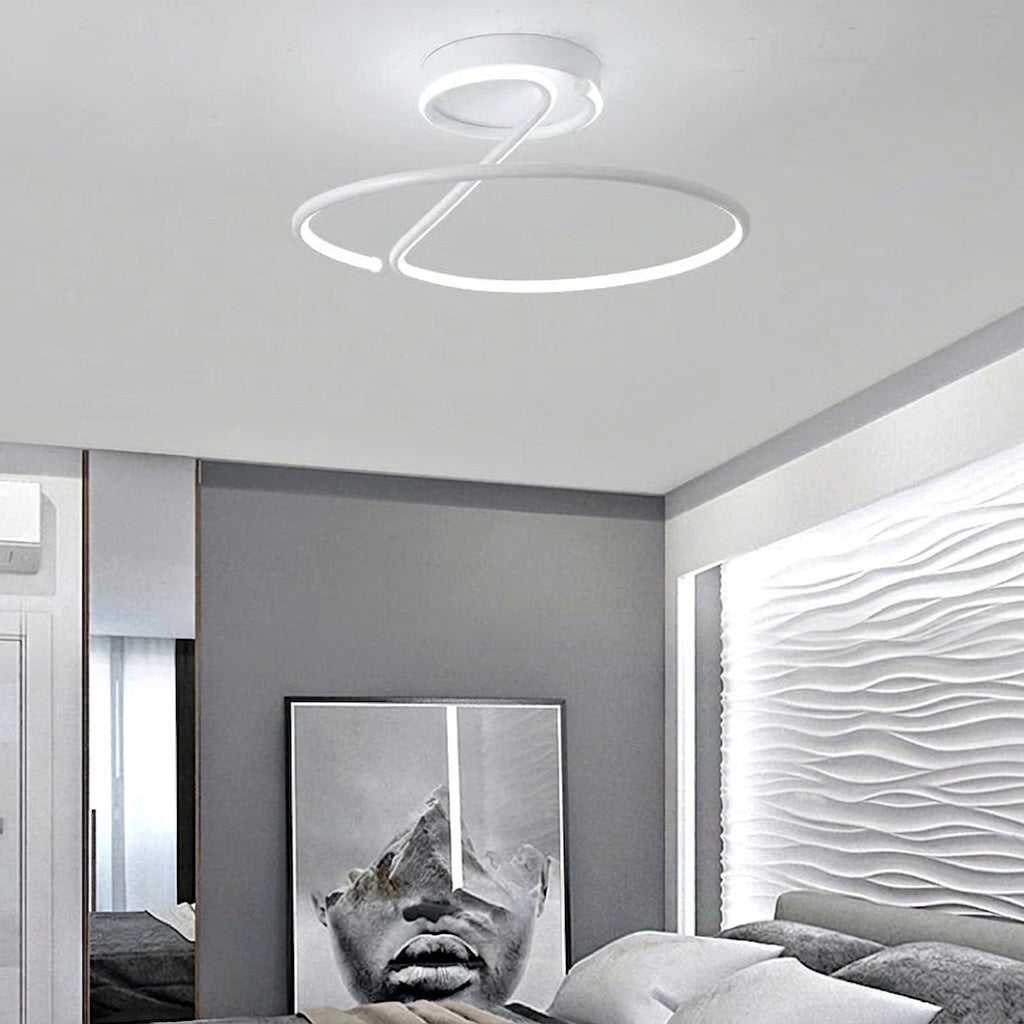 Plafonnier LED Spirale KAGU – ambiance salon moderne