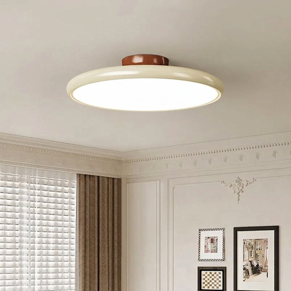 Plafonnier LED Menvix galette – ambiance salon classique