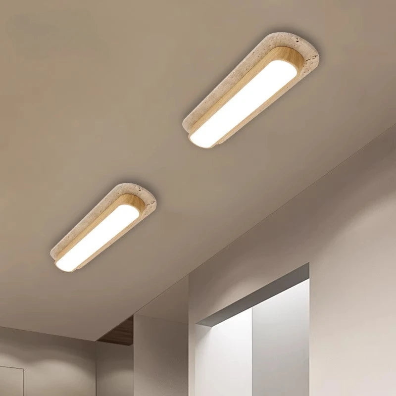Plafonnier LED Wabi Sabi travertin – deux modèles ambiance minimaliste