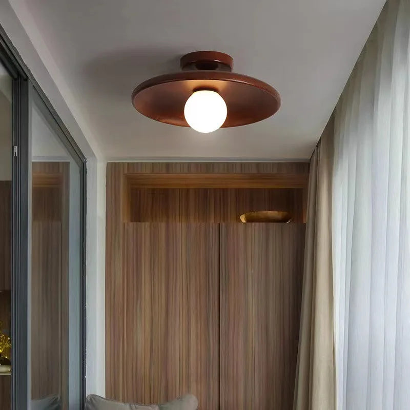 Plafonnier noyer G9 – salon balcon, lumière chaude