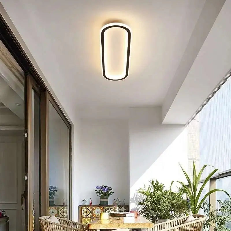Plafonnier LED Linéaire Noir – terrasse balcon