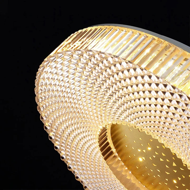 Plafonnier LED cristal acrylique – détail texture et finition