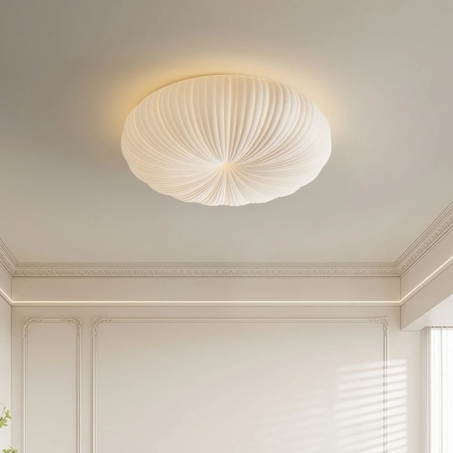 Plafonnier LED Crème Potiron – Mise en situation chambre élégante Image