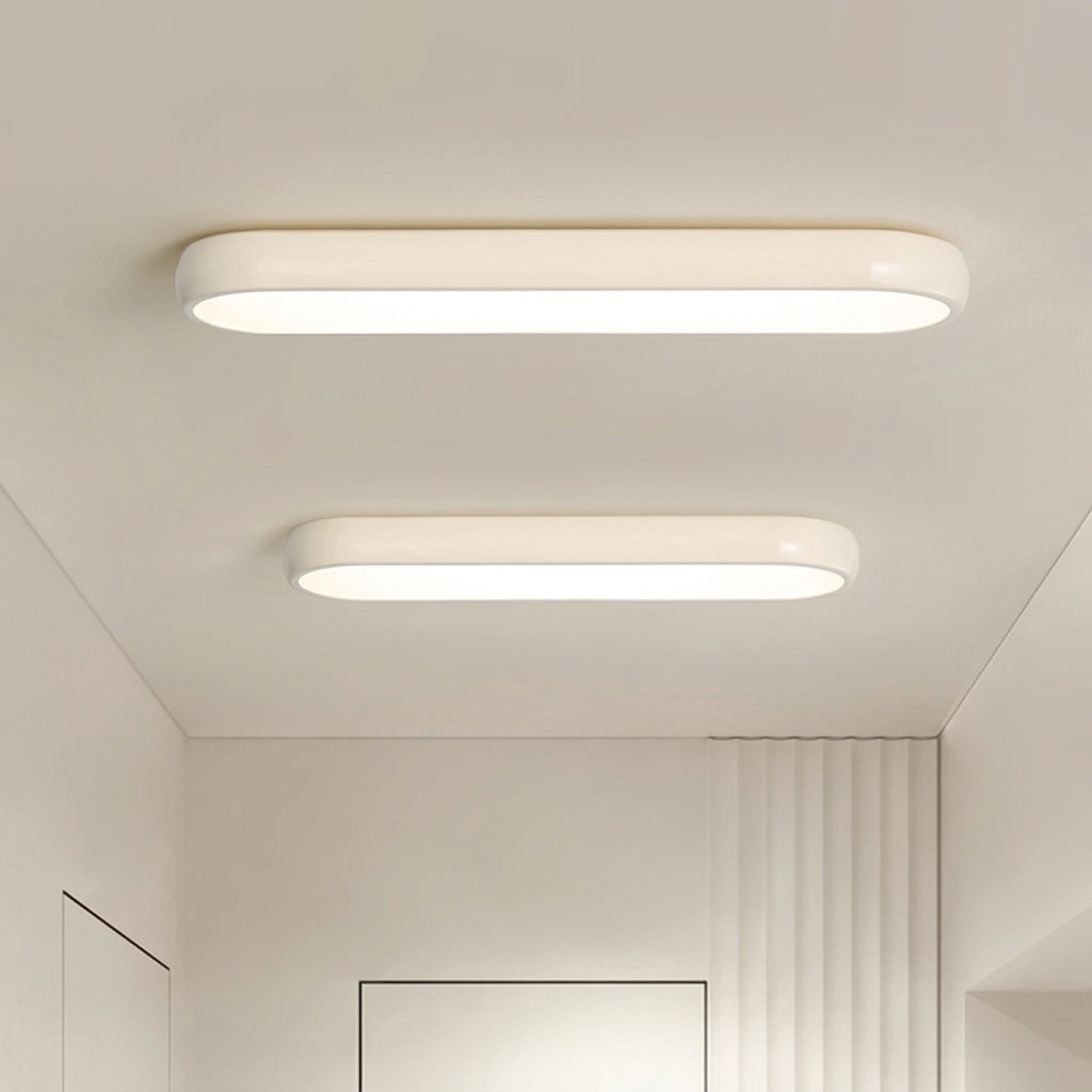 Plafonnier LED Ovale Blanc – couloir deux luminaires