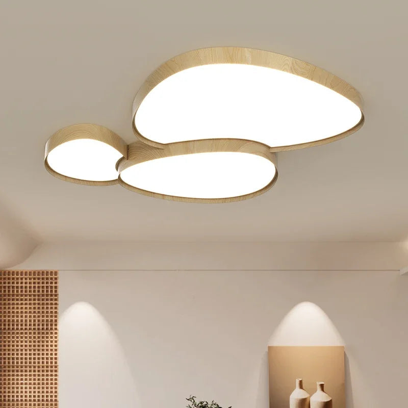 Plafonnier Nuage Bois – studio fond blanc chêne