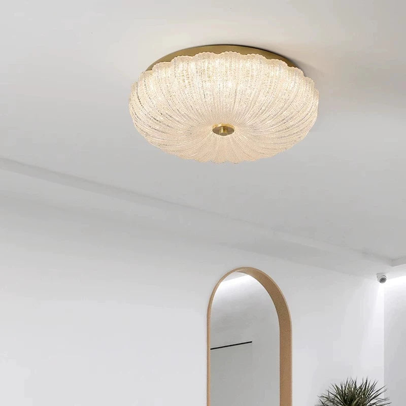 Plafonnier LED Fleur Cristal – couloir miroir miroir contemporain